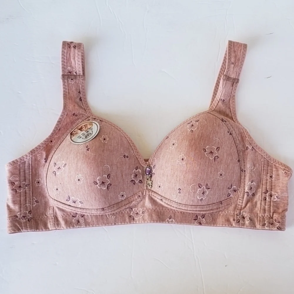 Floral Blush Pink Peach Padded Underwire Intimates Bra 30